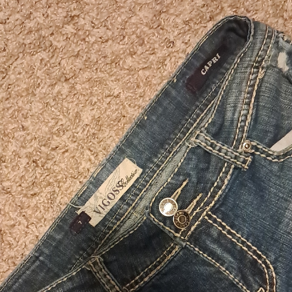 (10) Vigoss Women's Dark Blue Capri Jeans